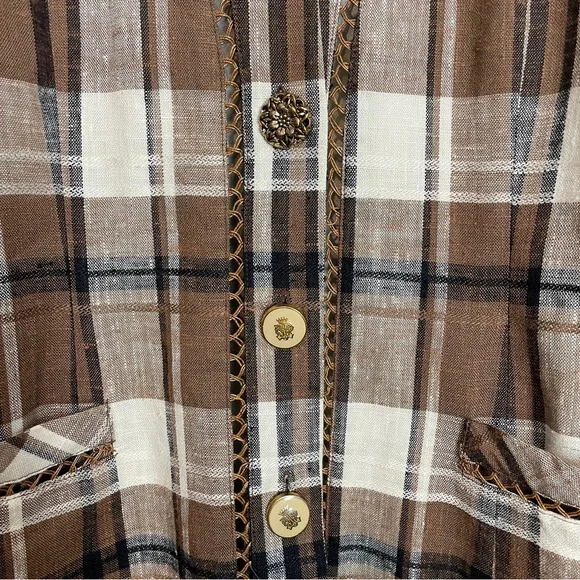 Linen Blend Plaid Jacket - Picture 10 of 14